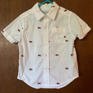 3T Children’s Place Button Down American Flag Short Sleeve Shirt